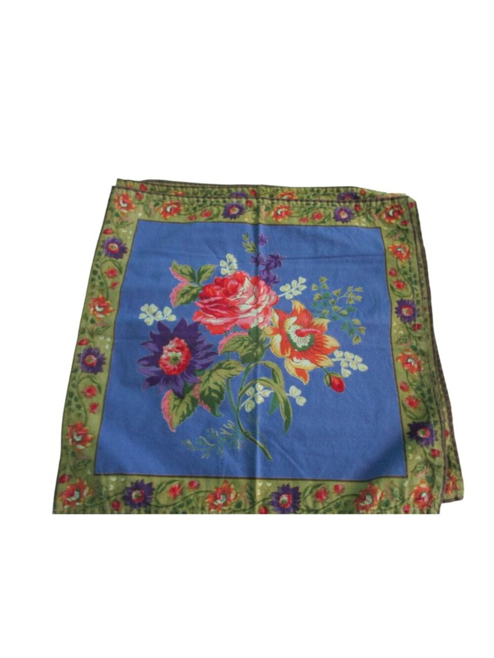 April Cornell Cottage Rose Floral Napkins Set Of 6 Blue Green Vintage Linens - Picture 9 of 12